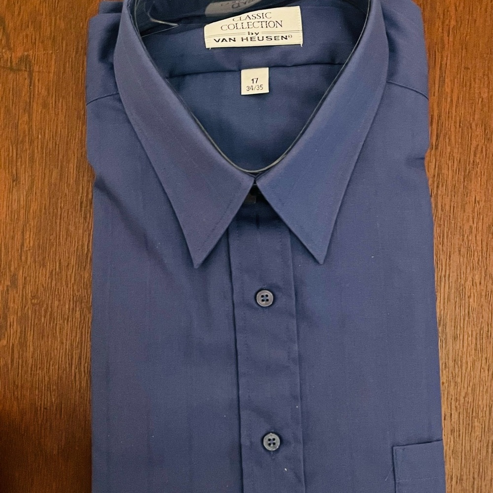 Van Heusen Men's Deep Blue Dress Shirt